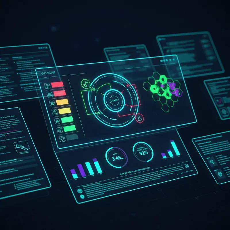 Centro de operaciones SOC con dashboards automatizados y workflows de respuesta